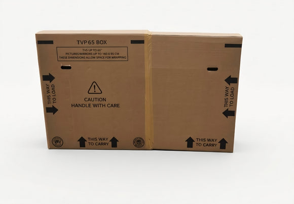Cardboard Adjustable TV Box - Fits Up To 65". Also suitable for pictures and mirrors