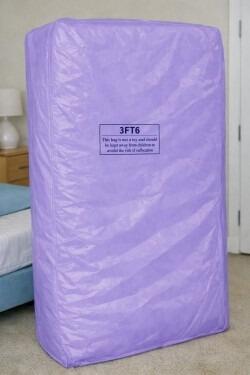 Mattress Bags Single 3'6" Purple Tint Roll of 80 bags - 0