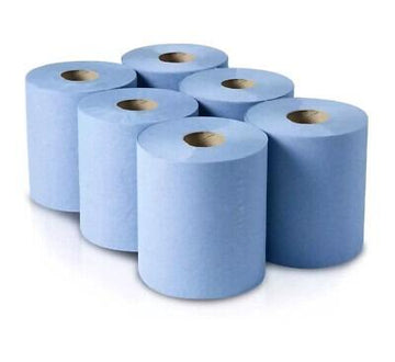 2 Ply Blue Centrefeed Roll Pk6