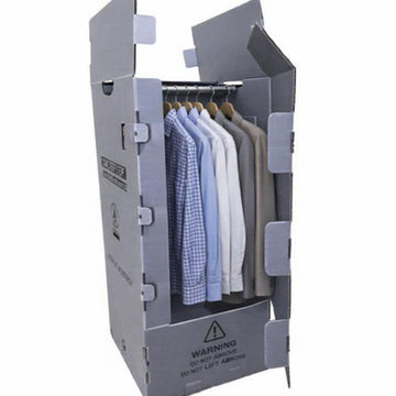 PlasPax Plastic Wardrobe Boxes Short 18 x 20 x 40" (includes plastic rail)