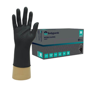 Large Black Nitrile Disposable Gloves - 0