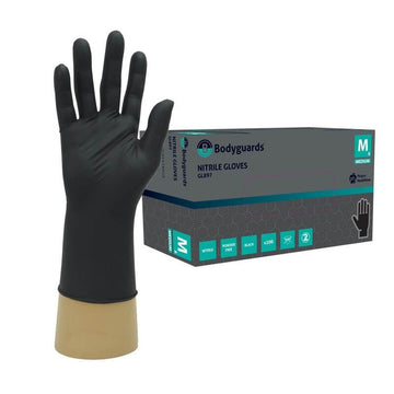 Large Black Nitrile Disposable Gloves - 0