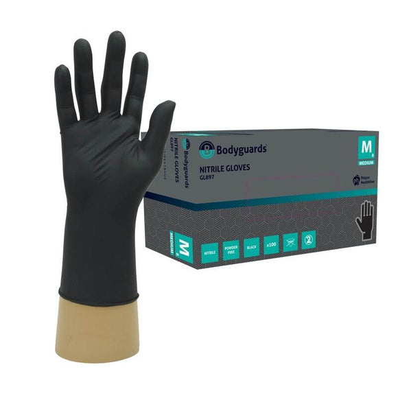 Large Black Nitrile Disposable Gloves