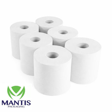 2 Ply White Centrefeed Roll Pk6