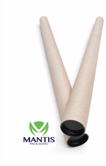 Caradboard Mailing Tube with End Caps, 65mm x 1250mm x 3.5mm